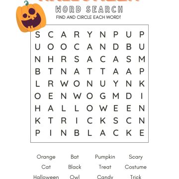 Halloween Word Search Printable