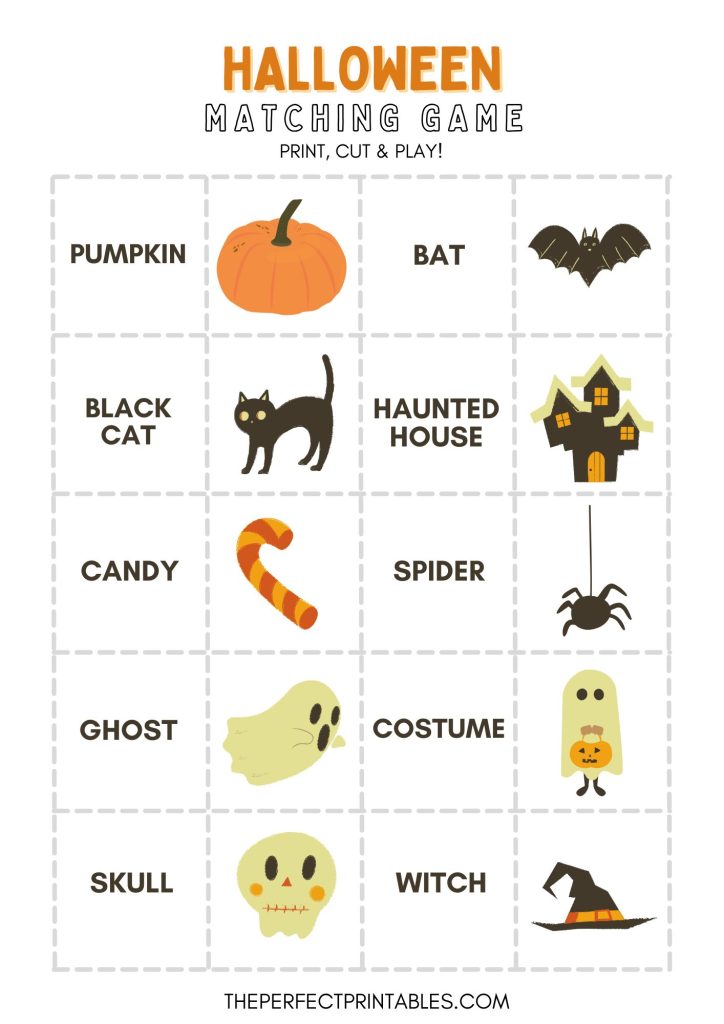 Free Halloween Matching Game Printable