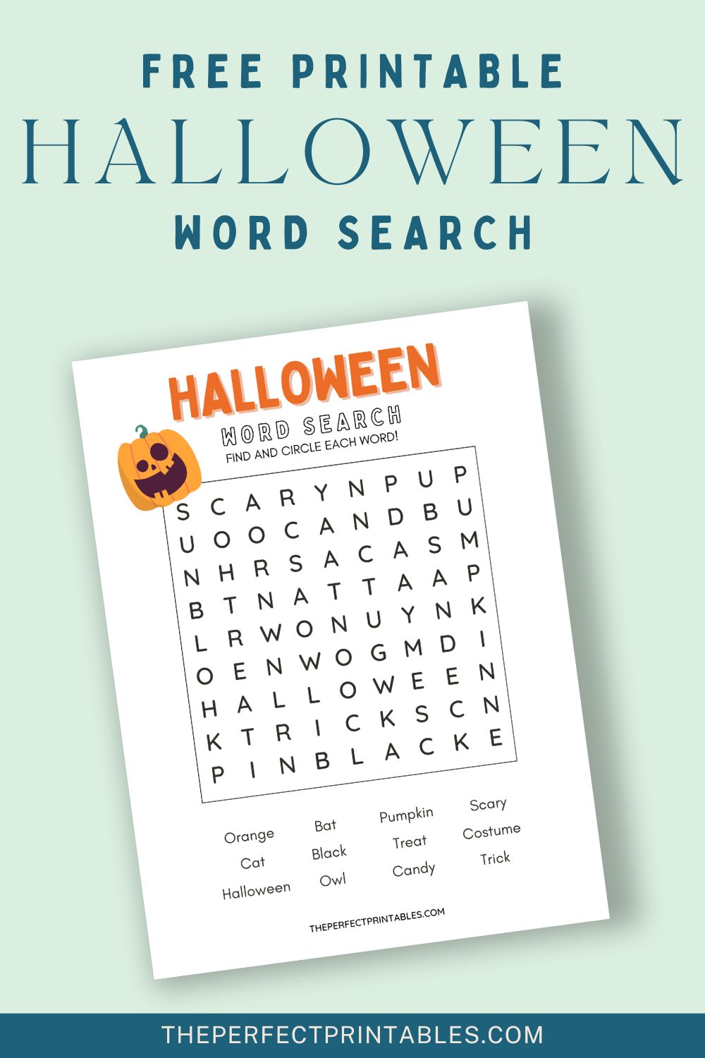 Free Halloween Word Search Printable - Perfect Printables